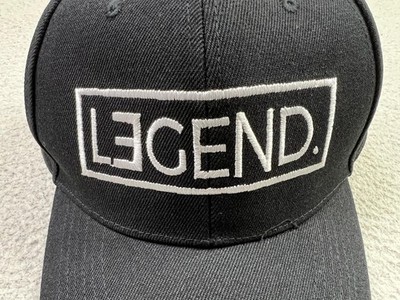 Legend Hat Cap Snap Back One Size Adult Black Embroidered Baseball Logo Mens