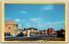Dayton Ohio~US 25 @ Old Canal~JT Barlow~Gulf Gas Station~1950s Postcard
