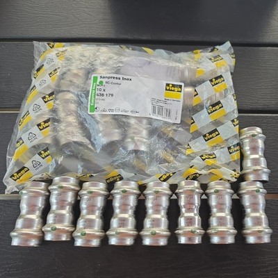 19x Viega Pressfitting Muffe 22mm  Sanpress Inox Kupplung Wasser,Heizung 436179