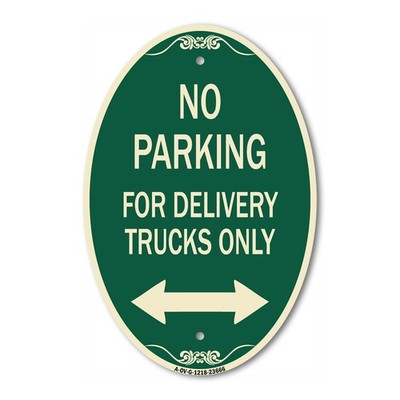 No Parking Sign No Parking for Delivery Trucks Only (With Bidirectional Arrow) 1