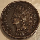 1899 Indian Head Penny Cent! Great Details! Nice Liberty And Feathers
