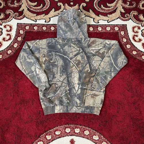 Vintage Y2K Realtree AP Cabelas Flame Hunting Camo Hoodie Size Youth XL - Picture 2 of 19