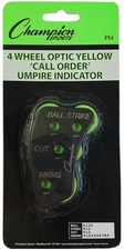 Champion Sports 4 Wheel Optic Yellow Call Order Umpire Indicator - PI4