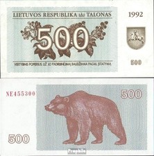 Banknoten Litauen 1992 Pick-Nr: 44 bankfrisch Natur