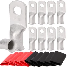 TKDMR 10pcs 1 Awg-5/16 Ring Marine Grade Copper Wire Lugs,with 31 Heat Shrink...