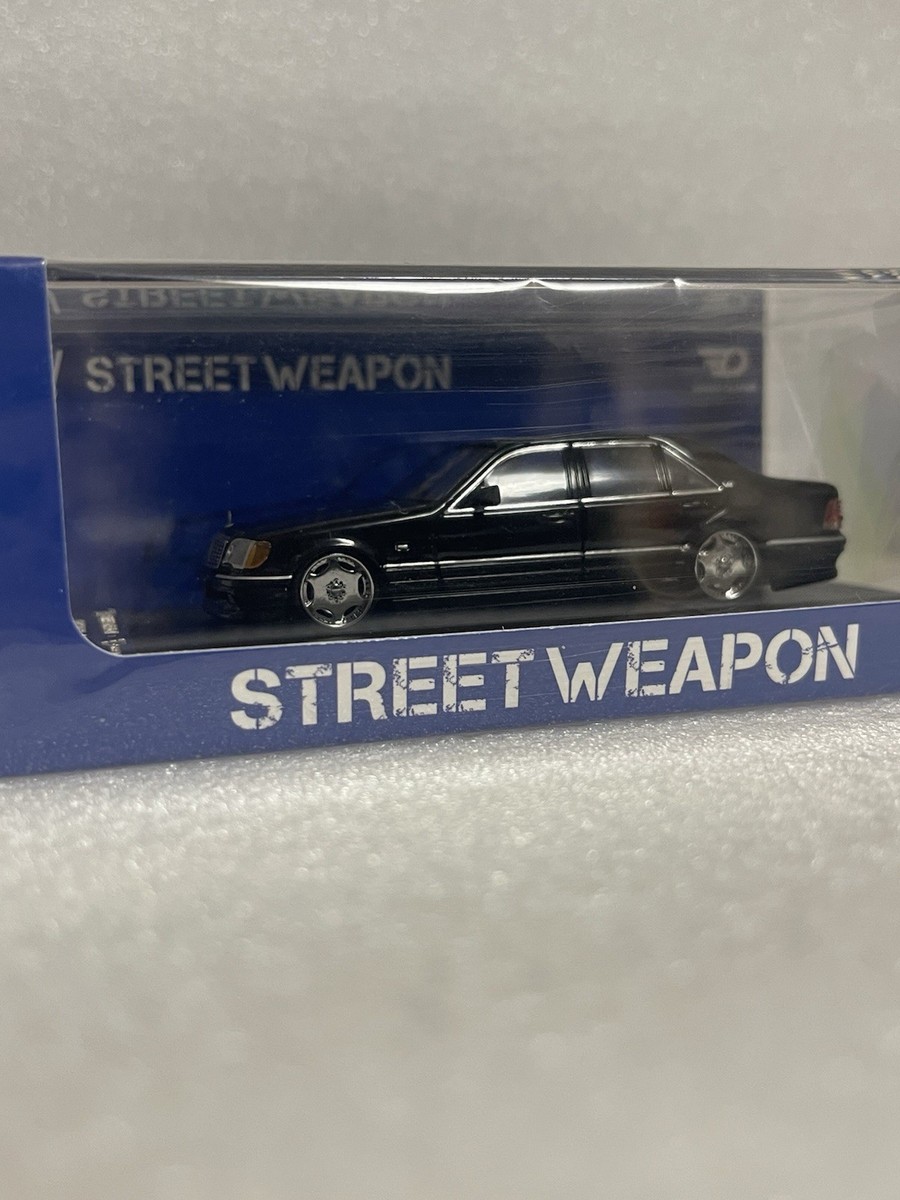 Street Weapon 1/64 Mercedes-Benz S600 W140 1991 Black Diecast Car
