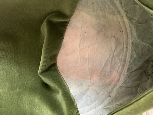 Vtg Round Brocade Tapestry Green Velvet Pintuck Throw Pillow Cover Only Germany - Picture 9 of 12