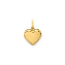 14k Yellow Gold Heart Pendant for Women Polished Love Charm Necklace Jewelry