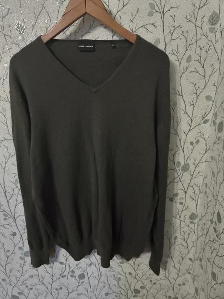 Men Gerry Weber Sweater Khaki Wool 44 / XXL / 52