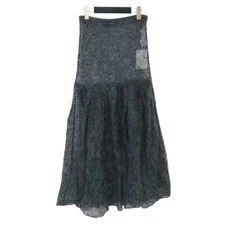 Uhr Wua Skirt Gray Size: FREE 24 Fall Winter Sheer Knit Midi Length Used BEEG-0