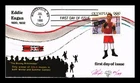 US COVER EDDIE EAGAN OLYMPIAN FIRST DAY ISSUE PUGH HAND PAINTED