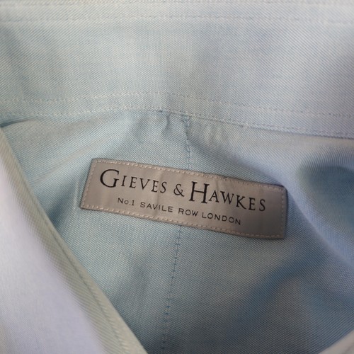Gieves & Hawkes Dress Shirt Mens 15.5 Blue Bespoke Classic Button Down London - Picture 4 of 8