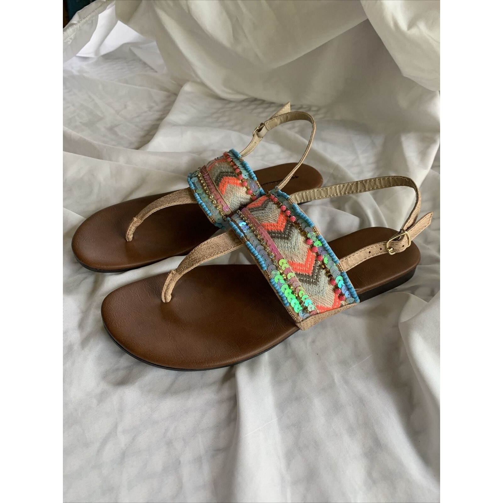 APL Maurice's sandali con perline donna 9 perizoma boho raleigh