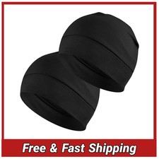 Cotton Skull Cap Beanie 2 Pack Lightweight Helmet Liner Sleep Hat Men