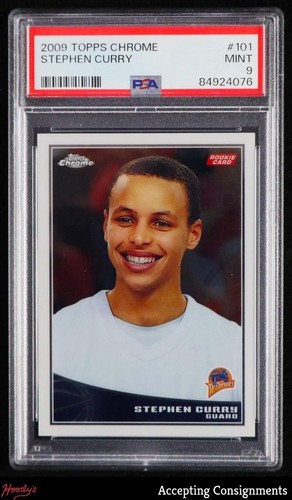 2009-10 Topps Chrome #101 Stephen Curry RC Rookie 495/999 PSA 9 MINT WARRIORS