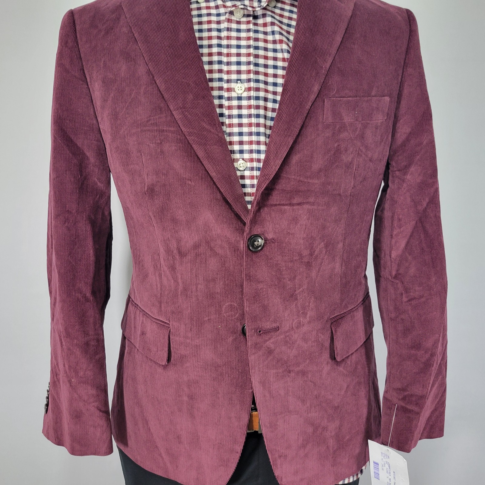 Tommy Hilfiger Men's Sport Coat Blazer Two Button Burgudny Corduroy 38S thumbnail 7