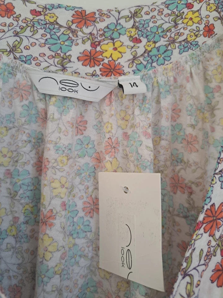 Pretty Ditsy Floral Vest Top UK14 Elasticated Waist Long Multicoloured BNWT - Image 2 of 4