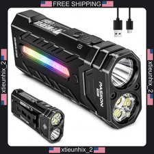 Rechargeable LED Flashlight with RGB Modes, 3250 Lumens, Magnetic Base