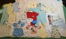 LOT VTG BOYS BABY INFANT BOY CLOTHES sz NB 6 month ONESIE GERBER MICKEY MOUSE PJ