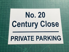 Personalised PRIVATE PARKING Sign Metal Custom Print Number Keep Clear Space A45