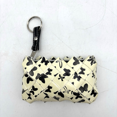 Vintage 90s Nauhi Ollin Butterfly Candy Wrapper Upcycled Micro Keychain Bag 4.5''