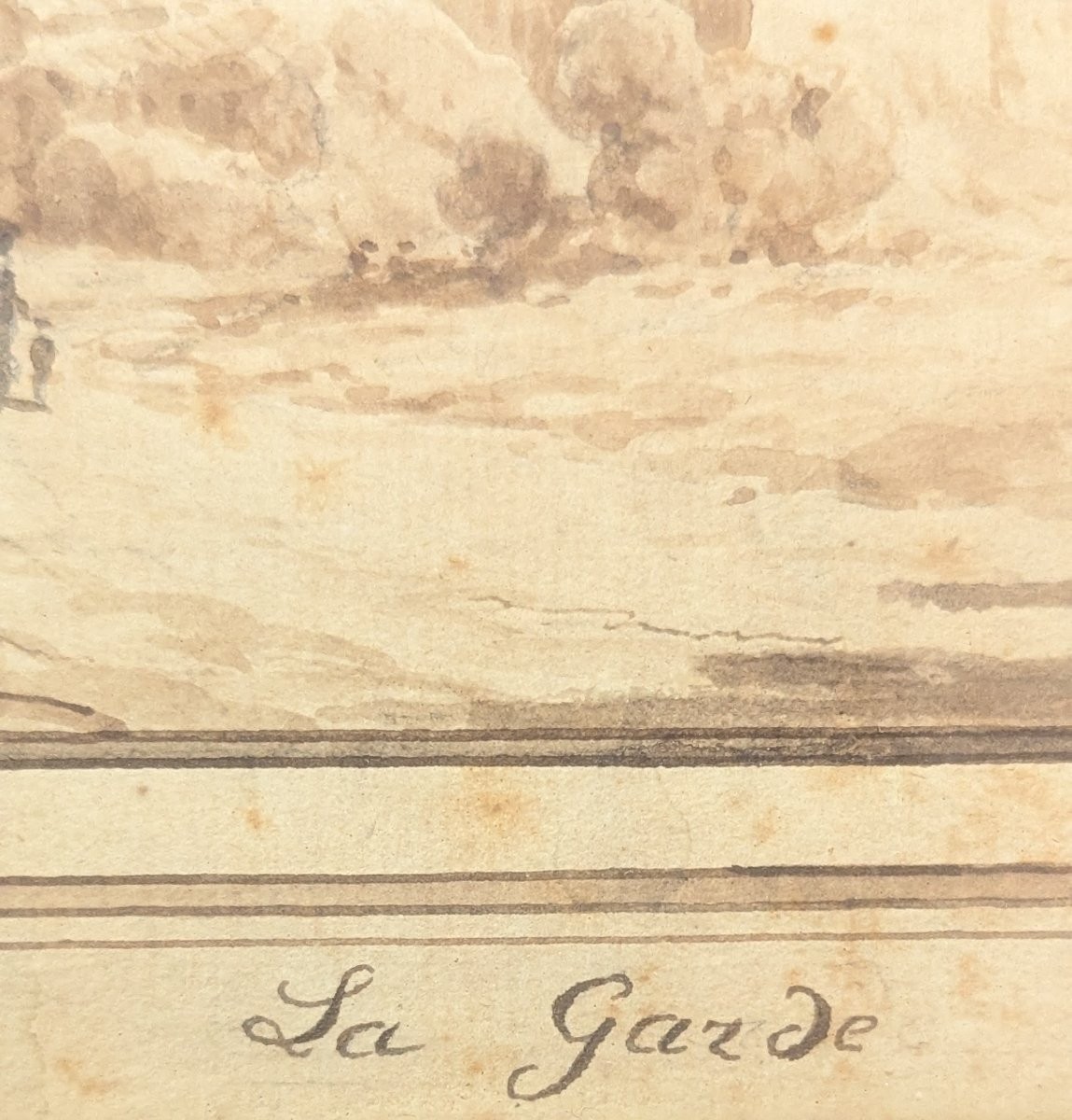 Drawing ink and wash - Village de La Garde dans le Var - 18th century