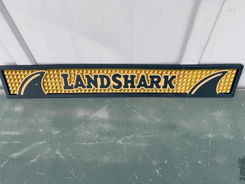 LandShark Lager Rubber Bar Mat Runner Spill Mat Navy Blue Yellow 23.5 Inch