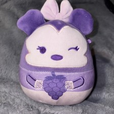 Squishmallows Disney Purple Grape NO Scent Minnie Mouse Plush Stuffed 5"