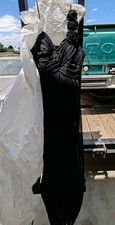 Cindy Black One Shoulder Rosette Long Gown Dress 100% Polyester Size L