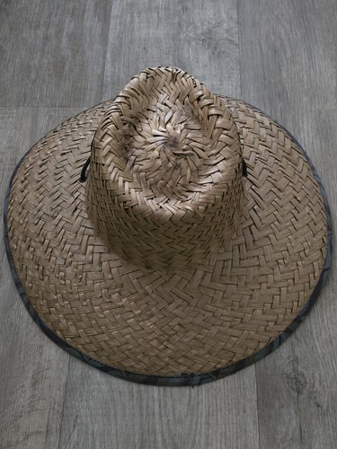 O'NEILL Wide Brim Hat Mens Womens Straw Lifeguard Beach Outdoors Strap Lined USA - Afbeelding 4 van 8