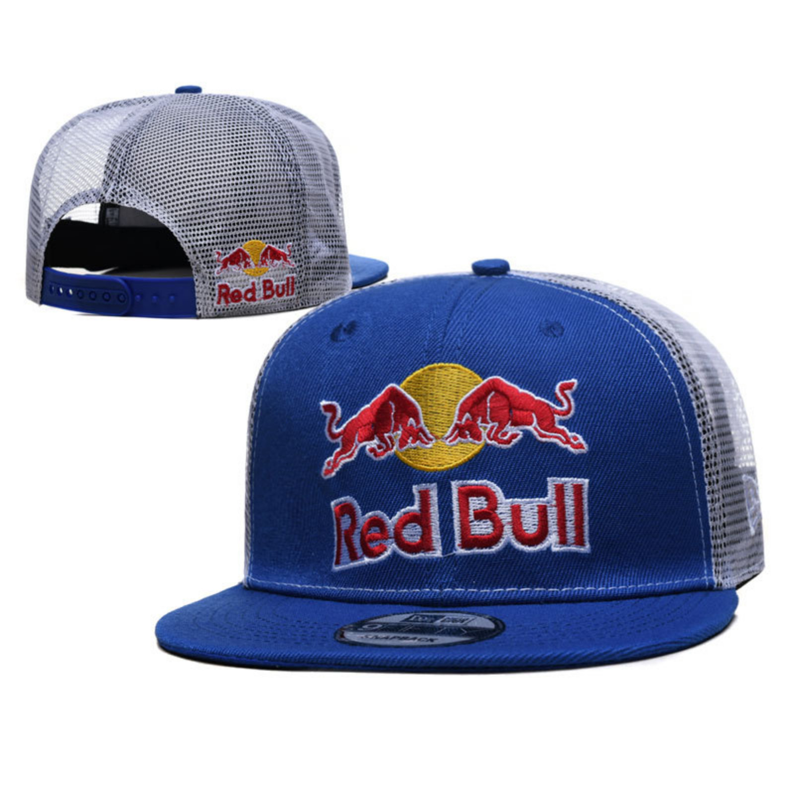 Red Bull Trucker Hat Snapback Mesh Cap Flat Bill Adjustable Baseball Hat