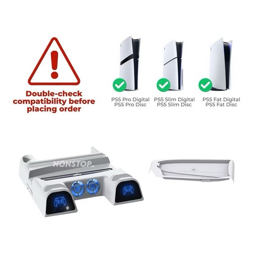DOBE PS5 Cooling Stand w/ Dual Charger, Fan & Game Disc Storage TP5-3532D - Picture 10 of 11