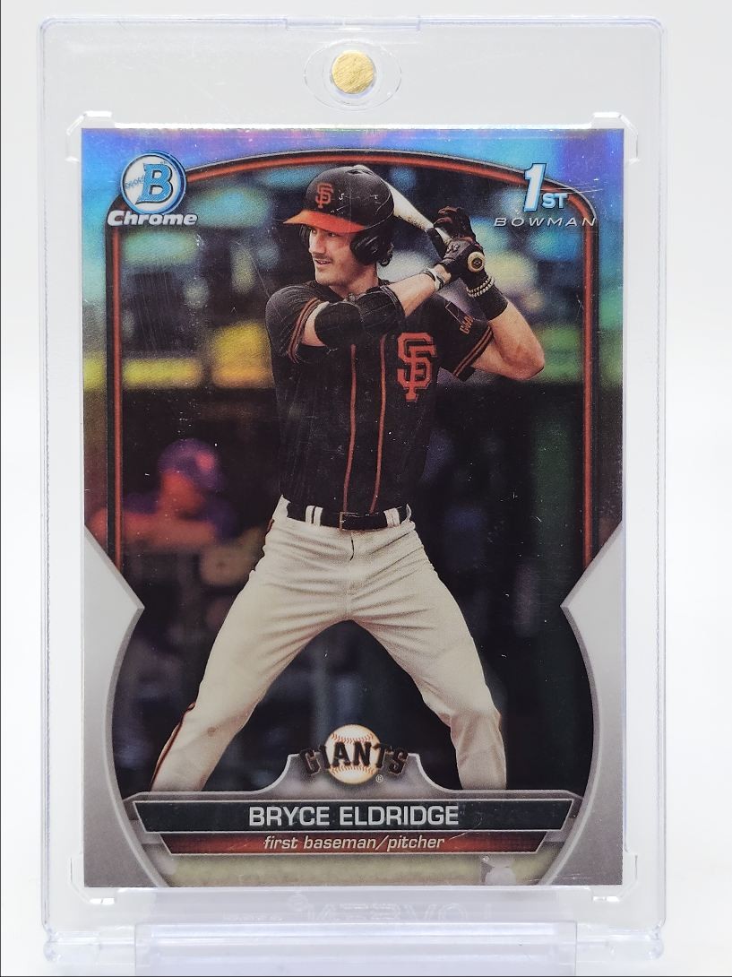 BRYCE ELDRIDGE 2023 BOWMAN CHROME DRAFT 1ST REFRACTOR GIANTS Q3078