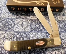 CASE XX 53066 MINI TRAPPER POCKET KNIFE SAWCUT JIG GRAY BONE STARS and STRIPES