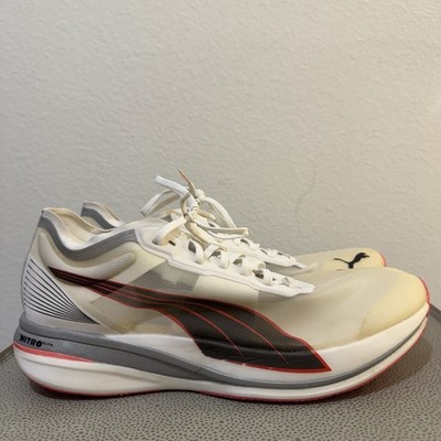 Puma Deviate Nitro Elite Running Shoes Mens US Size 13 White Red Black