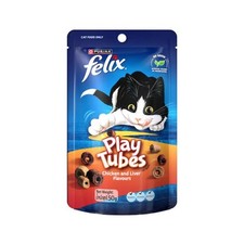 Felix Play Tubes Chicken and Liver, 8 Pack - 60g