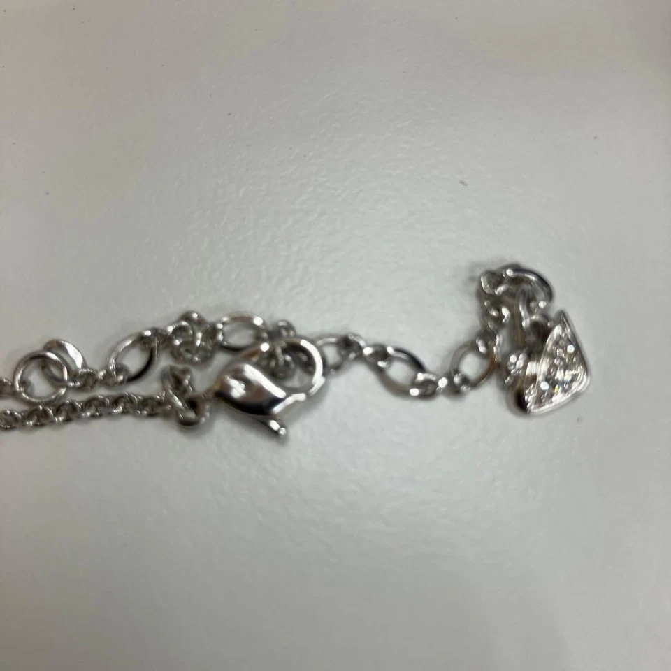 Collana con fiori Swarovski argento cristallo regolabile accessori eleganti C123 - Immagine 3 di 4