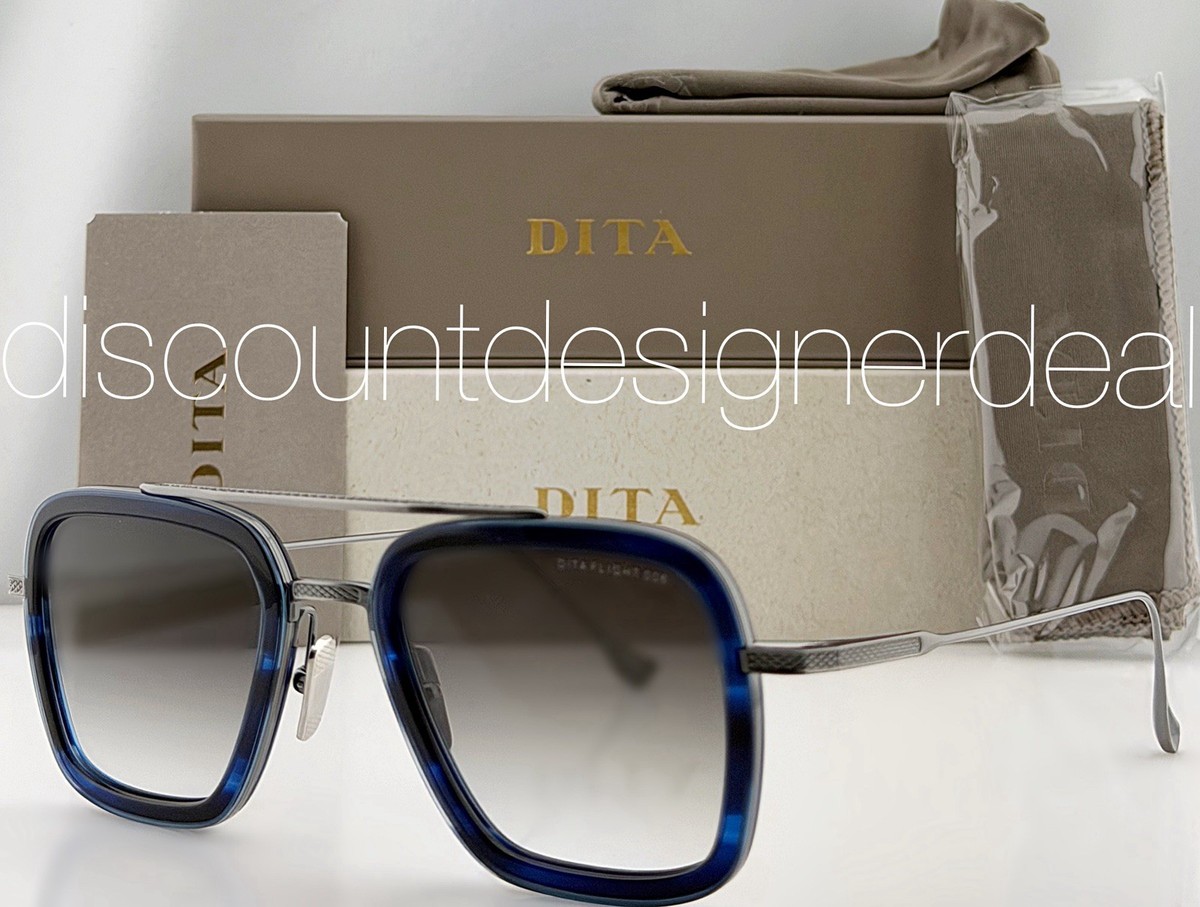 DITA Flight 006 Sunglasses Blue Swirl Silver Gray Gradient 7806-T