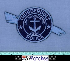 THUNDERBOLT #2 (Unique Shape OLD) GEORGIA Shoulder Patch LIGHTNING SHIP ANCHOR7M