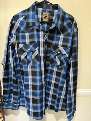 Coevals Club Men's Long Sleeve Western Pearl Snap Shirt - Plaid Work Shirt With Two Pockets, 40% Cotton 60% Polyester - View #8