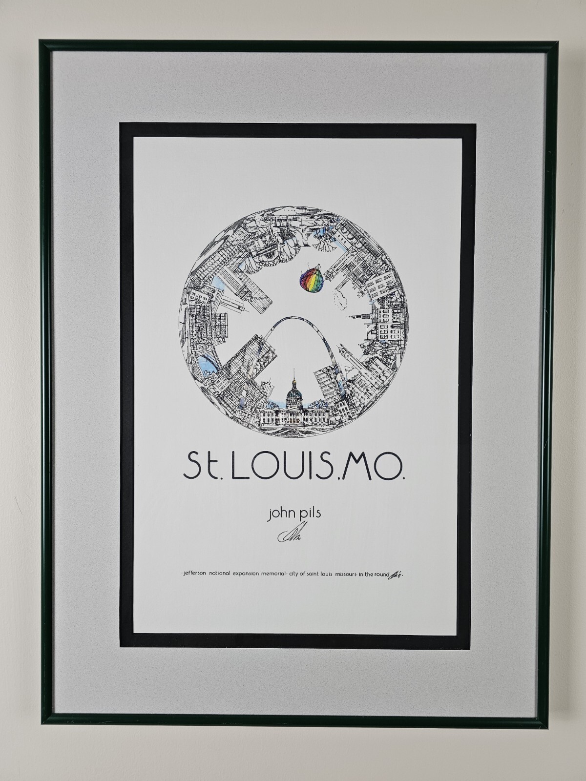 John Pilsジョン ピルス アート セントルイス絵画 アンティーク 額入り John Pilsジョン ピルス アート セントルイス絵画 アンティーク