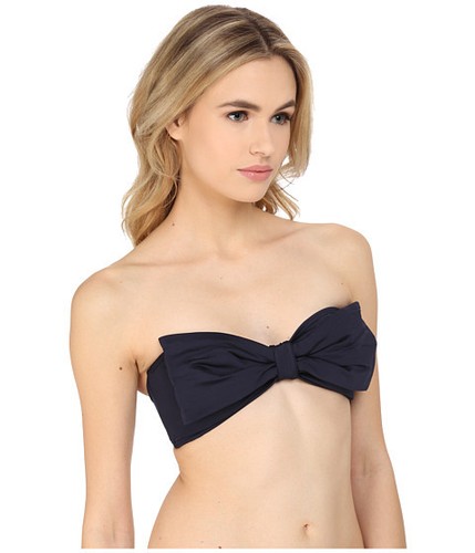 Kate Spade NY Georgica Beach BOW Rich Navy Underwire Bandeau top NWT Large 34C D - Picture 7 of 12