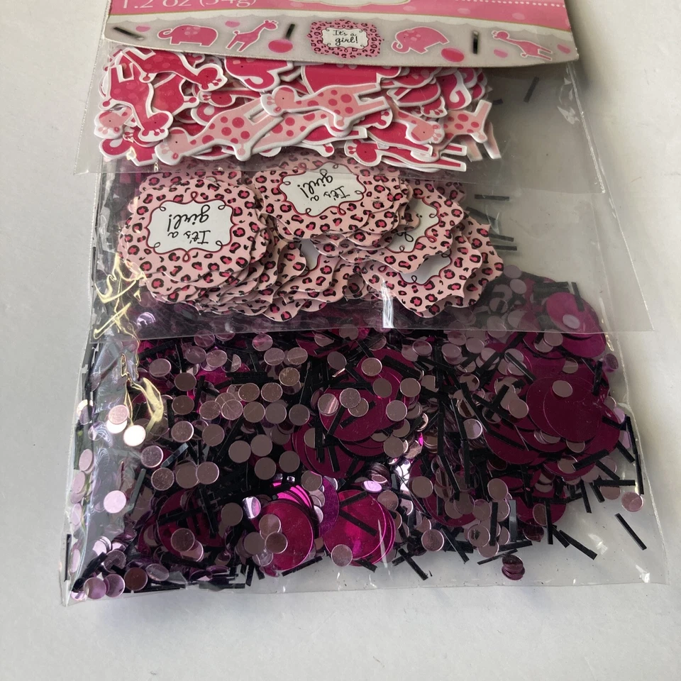 Baby Shower Dulce Safari Es una Niña Confeti Zoológico Selva Decoración Fiesta Suministro Foto 2 de 4