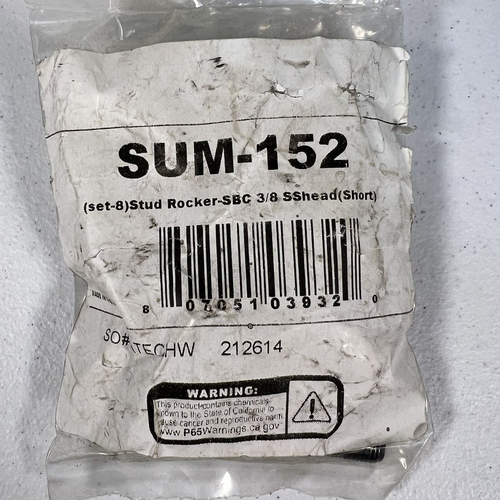 Small Block Chevy SBC Rocker Studs Set of 8 3/8 SShead (Short) - Picture 2 of 2
