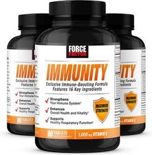 Force Factor Immunity Booster 1,000mg Zinc, Vitamin C, Elderberry 90 Tabs - SALE