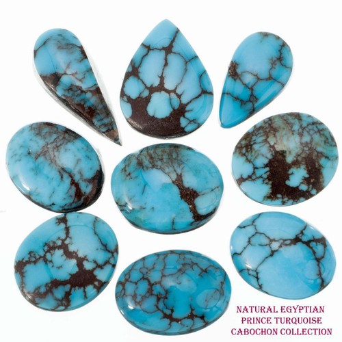 EGYPTIAN TURQUOISE Cabochon Cab Lot PRINCE SPIDERWEB Natural 82.47cts NoT Bisbee