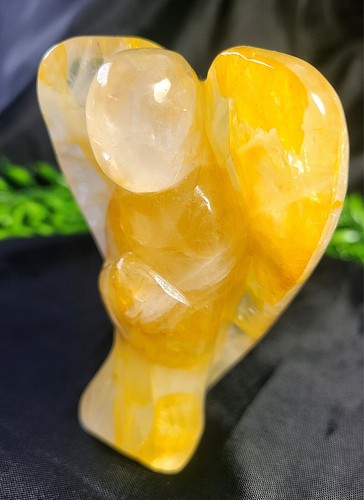 Gorgeous Large 3.8" 247g A+ Golden Healer Praying Angel Crystal Carving - Picture 9 of 24