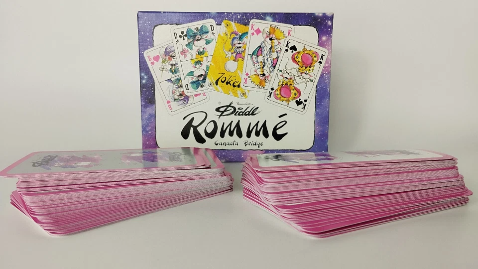 Kartenspiel klassisches Kartendeck Diddl Rommé Canasta Bridge lila gebraucht - Bild 3 von 4