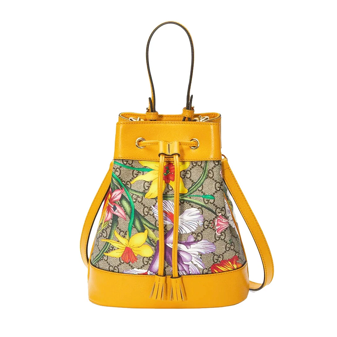 New Authentic Gucci 550621 GG Supreme Fora Bucket Bag eBay