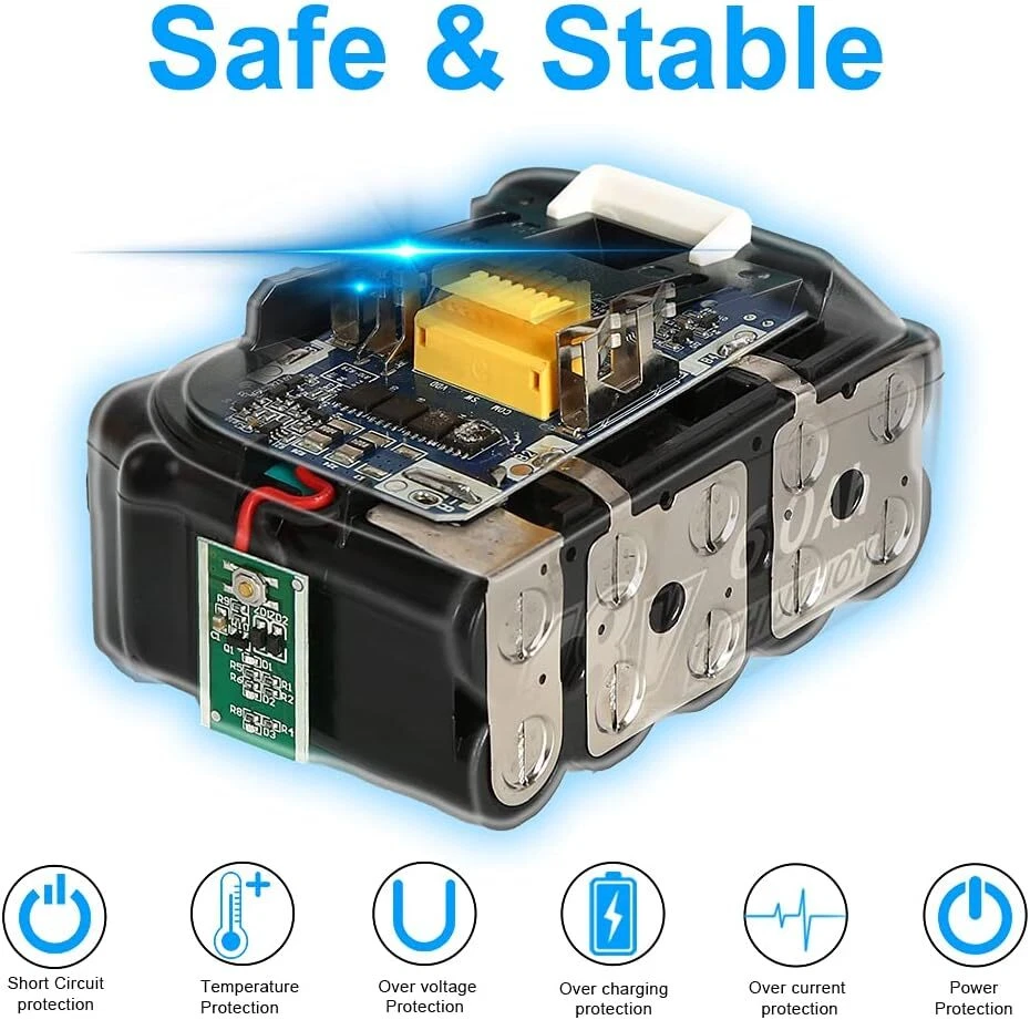 Para Makita Batería 18V 5AH 6AH 8AH BL1860B BL1850B BL1830 BL1820 LXT Batería LED - Imagen 3 de 4